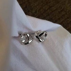 Elegant Minimalist Heart Stud 18k Gold Plated Earrings